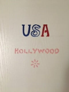 Image of a door with USA painted on it.